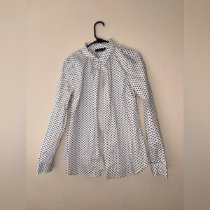 Apt. 9 Black and White Polka Dot Button Down Shirt
